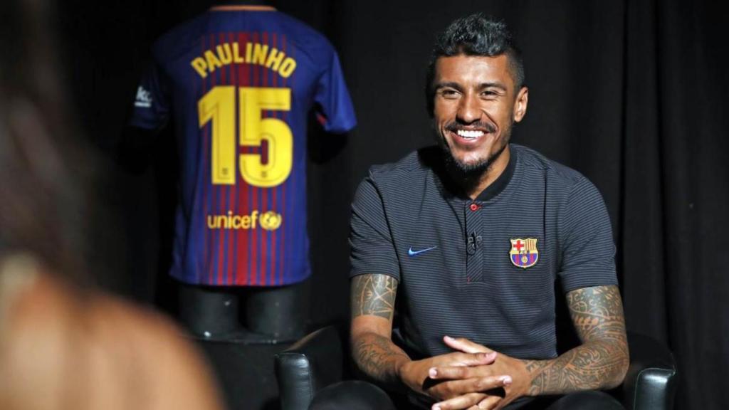 Paulinho, durante una entrevista con los medios oficiales del Barça