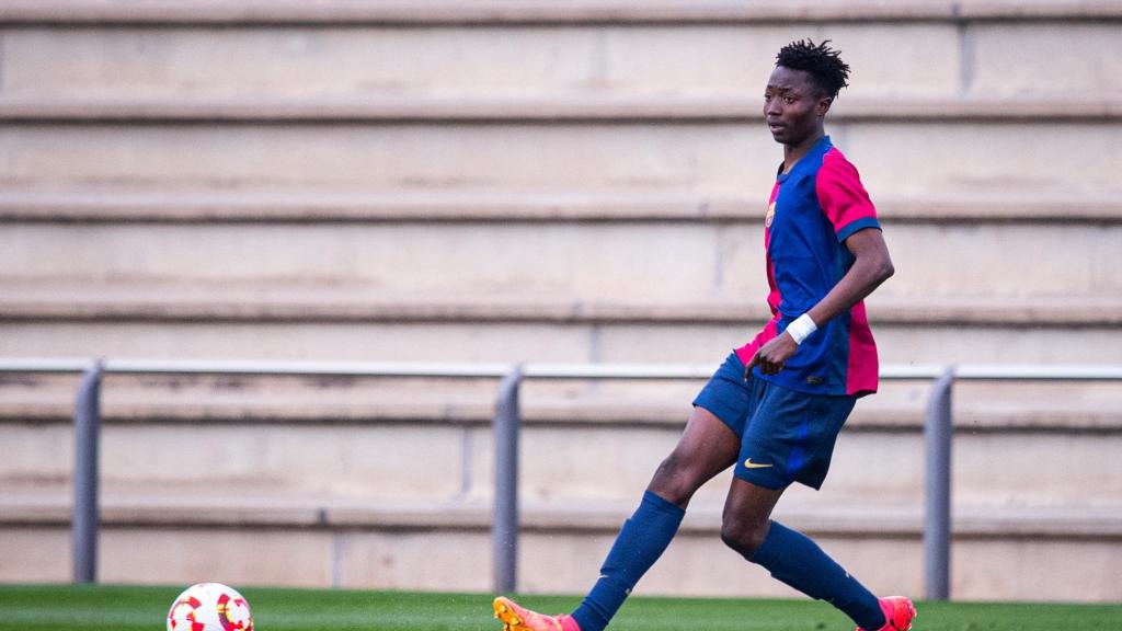 Hafiz Gariba, en su debut como titular con el Juvenil B del Barça