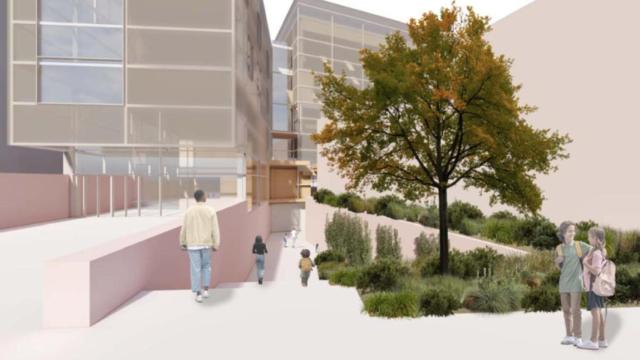 Render del espacio que se reurbanizará en Les Corts