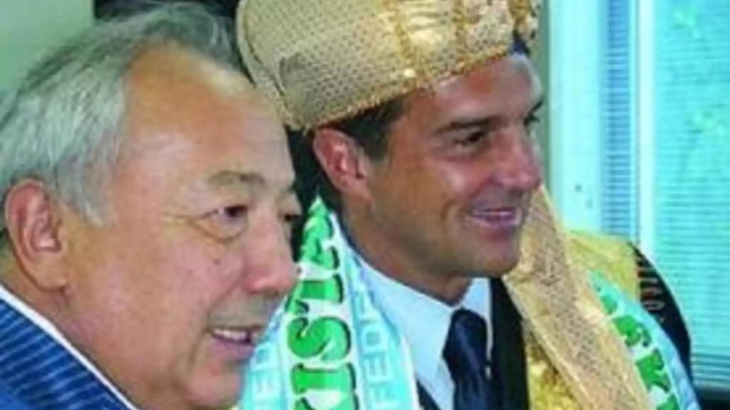 Laporta, durante un viaje a Uzbekistán en su primera etapa como dirigente del Barça