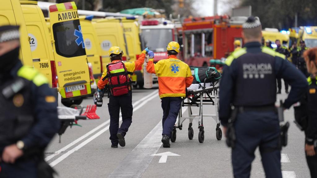 Imatge de l'accident a la Diagonal de Barcelona