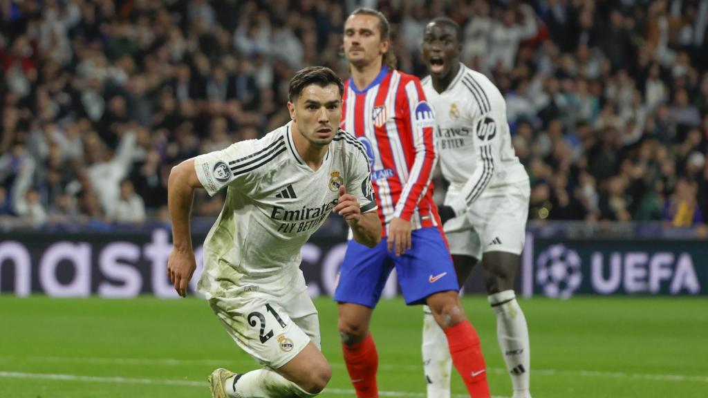 Brahim Díaz después de marcar un gol contra el Real Madrid en el Bernabéu