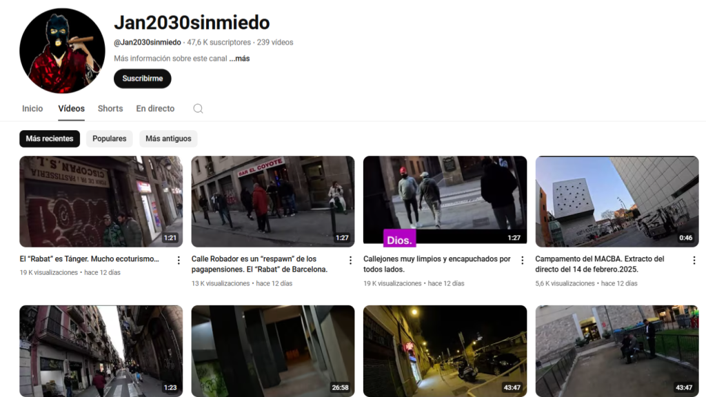 Canal de Youtube de 'Jan230sinmiedo'