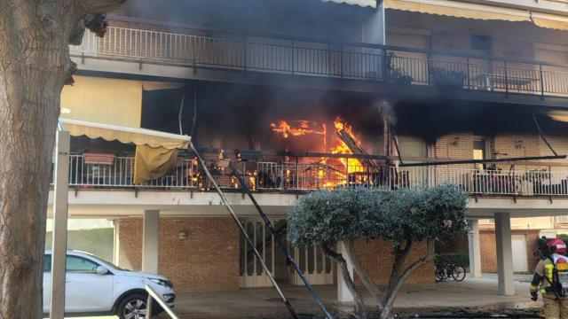 Incendio en un balcón de Gavà