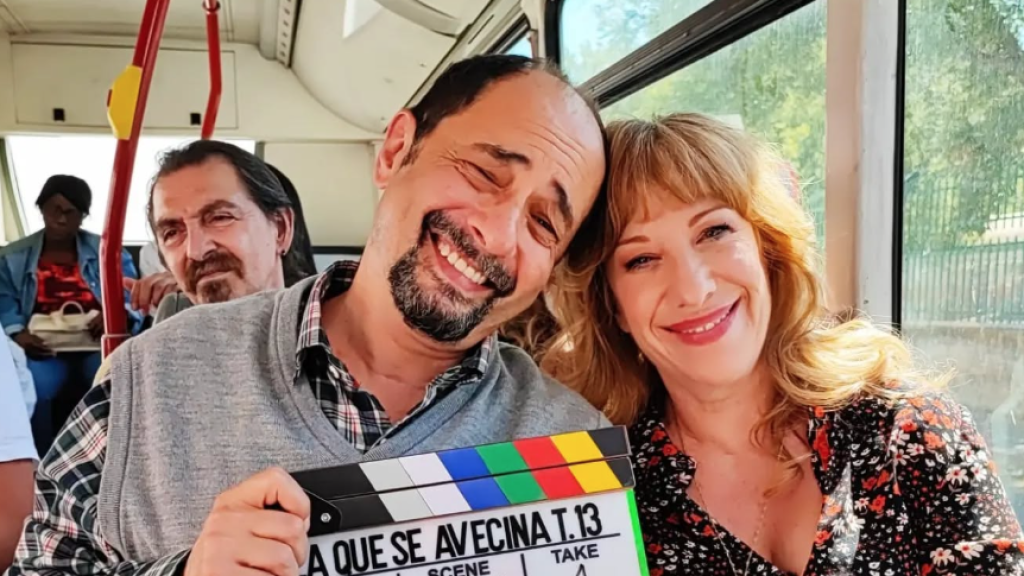 Jordi Sánchez i Nathalie Seseña durant un rodatge de La que se avecina