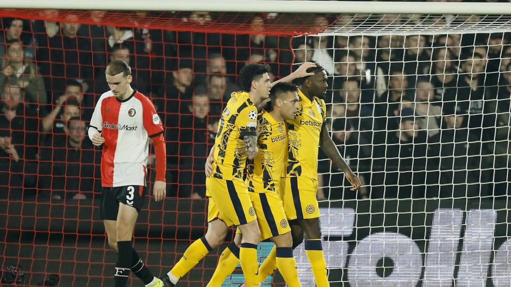 El Inter de Milán celebra el gol de Marcus Thuram en los octavos de la Champions League