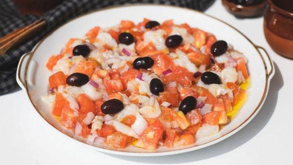 Esqueixada casera de bacalao