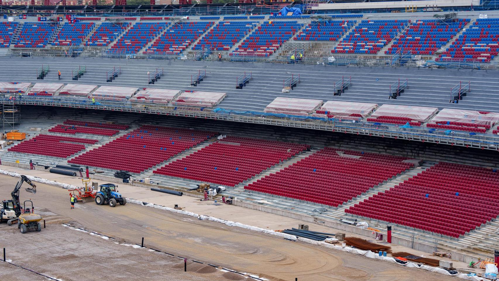 Así se ven los asientos del nuevo Camp Nou durante las obras