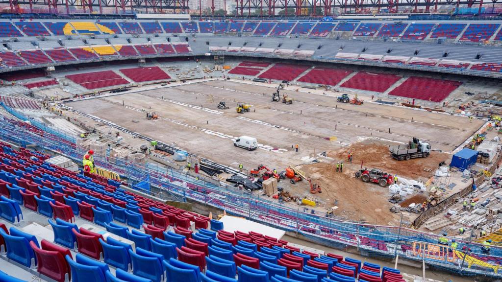 Así se ven los asientos del nuevo Camp Nou durante las obras