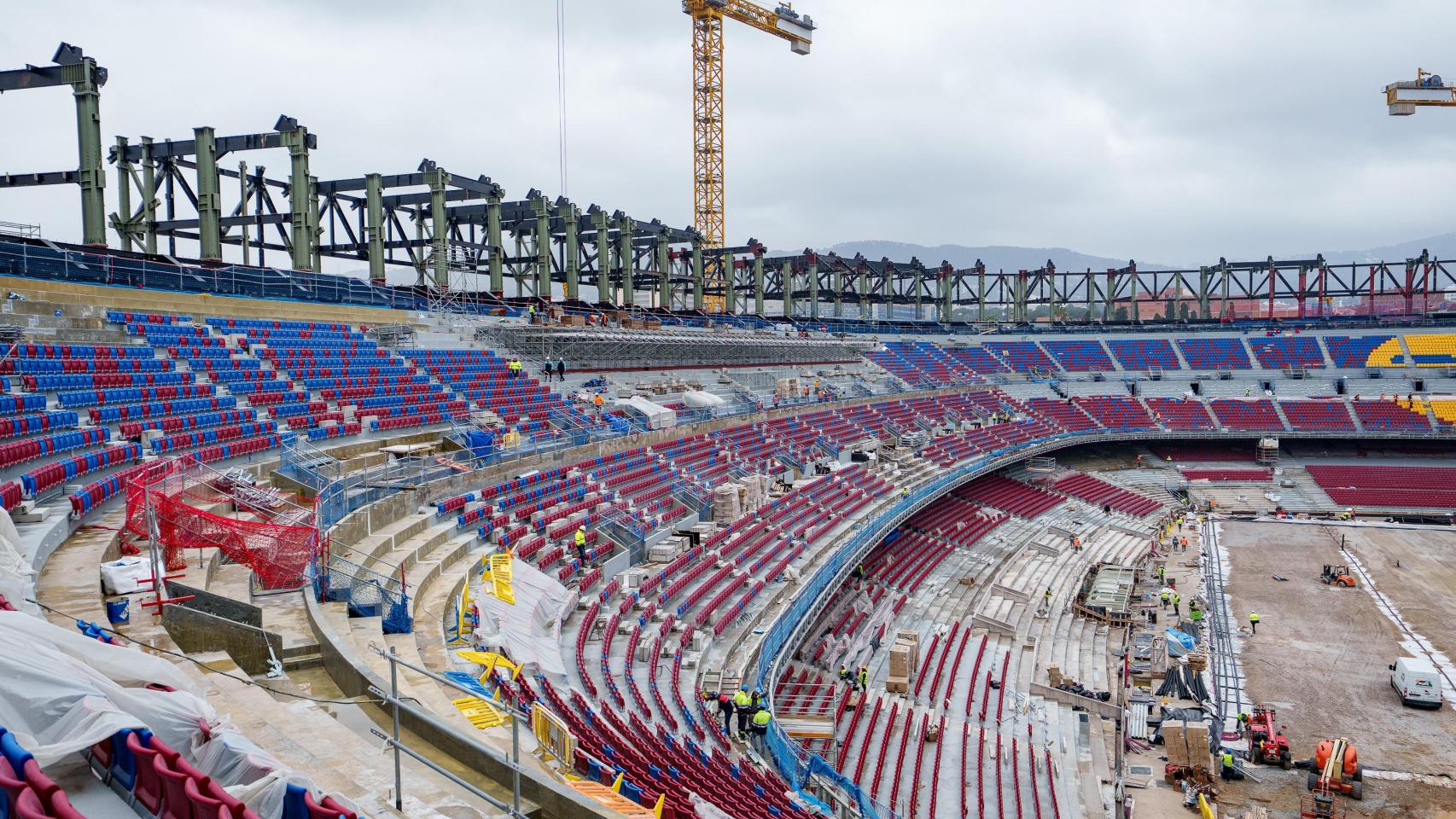 Así se ven las butacas del nuevo Camp Nou durante las obras
