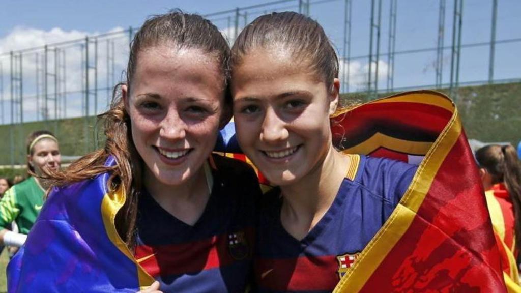 Ona Batlle y Laia Aleixandri, durante un partido con el filial del Barça Femenino