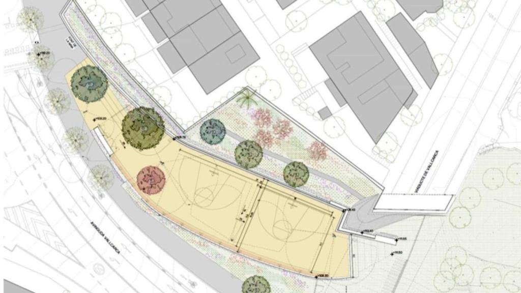 Plano de las futuras pistas de 'streetball'