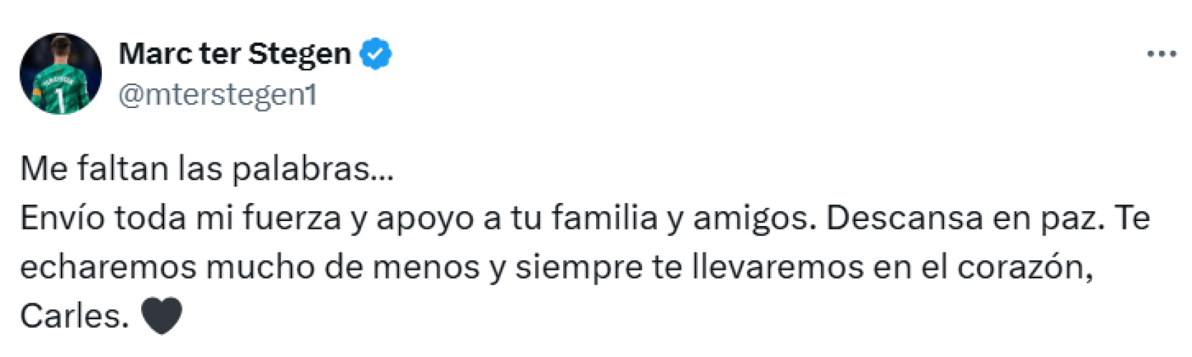 Ter Stegen, conmocionado por la muerte de Carles Miñarro, doctor de los sevicios médicos del Barça