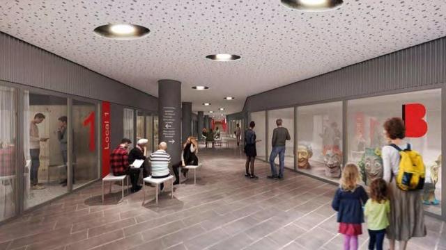 Pasillo de Trinitat Vella con el Pla de Barris