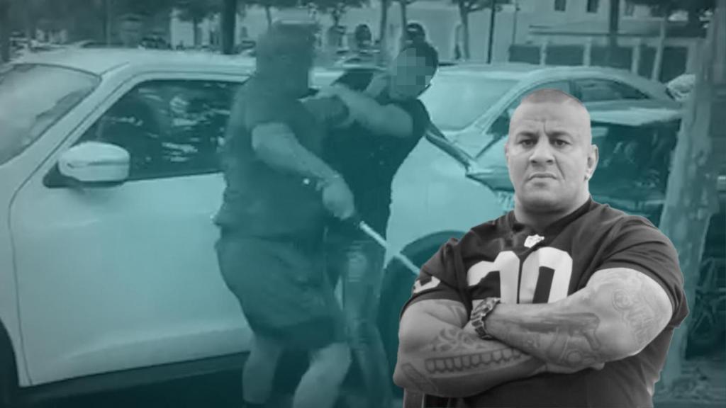 Fotomontaje del momento de la agresión y 'El Sardina'