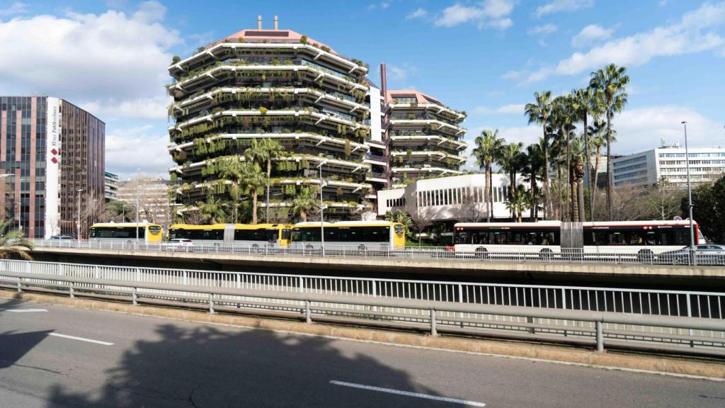 Autobusos junts a la ronda del Mig