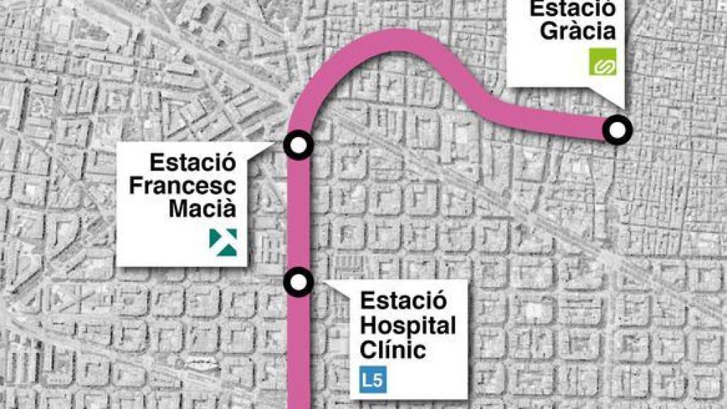 Mapa con el itinerario de la línea de FGC