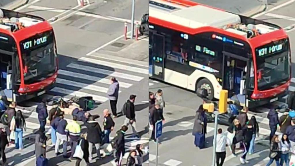 VÍDEO: Accidente de tráfico entre un autobús y un ciclista en La Verneda