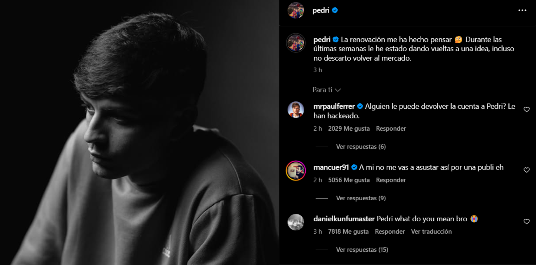 El misterioso mensaje de Pedri tras renovar con el Barça: No descarto volver al mercado