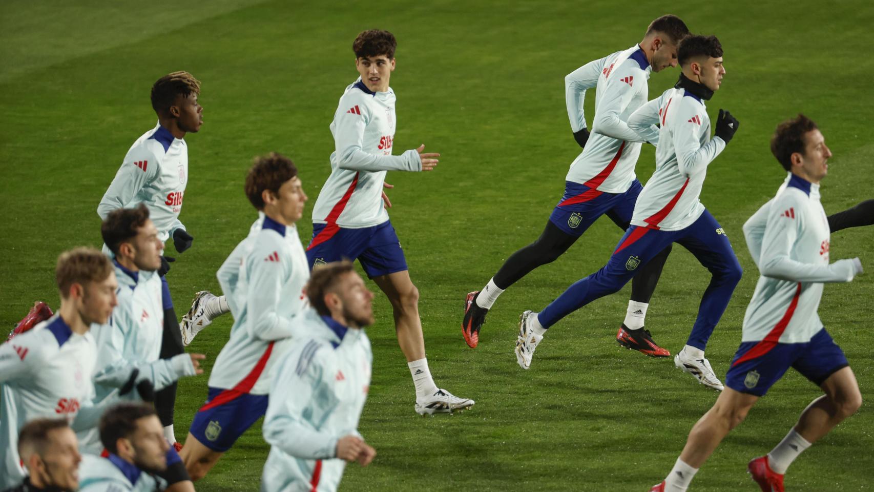 Los jugadores de la selección española se entrenan en Las Rozas para preparar los cuartos de final de la Nations League
