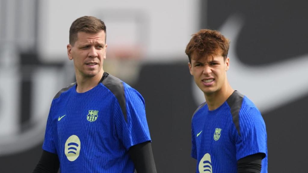 Wojciech Szczesny i Diego Kochen a la ciutat esportiva del Barça