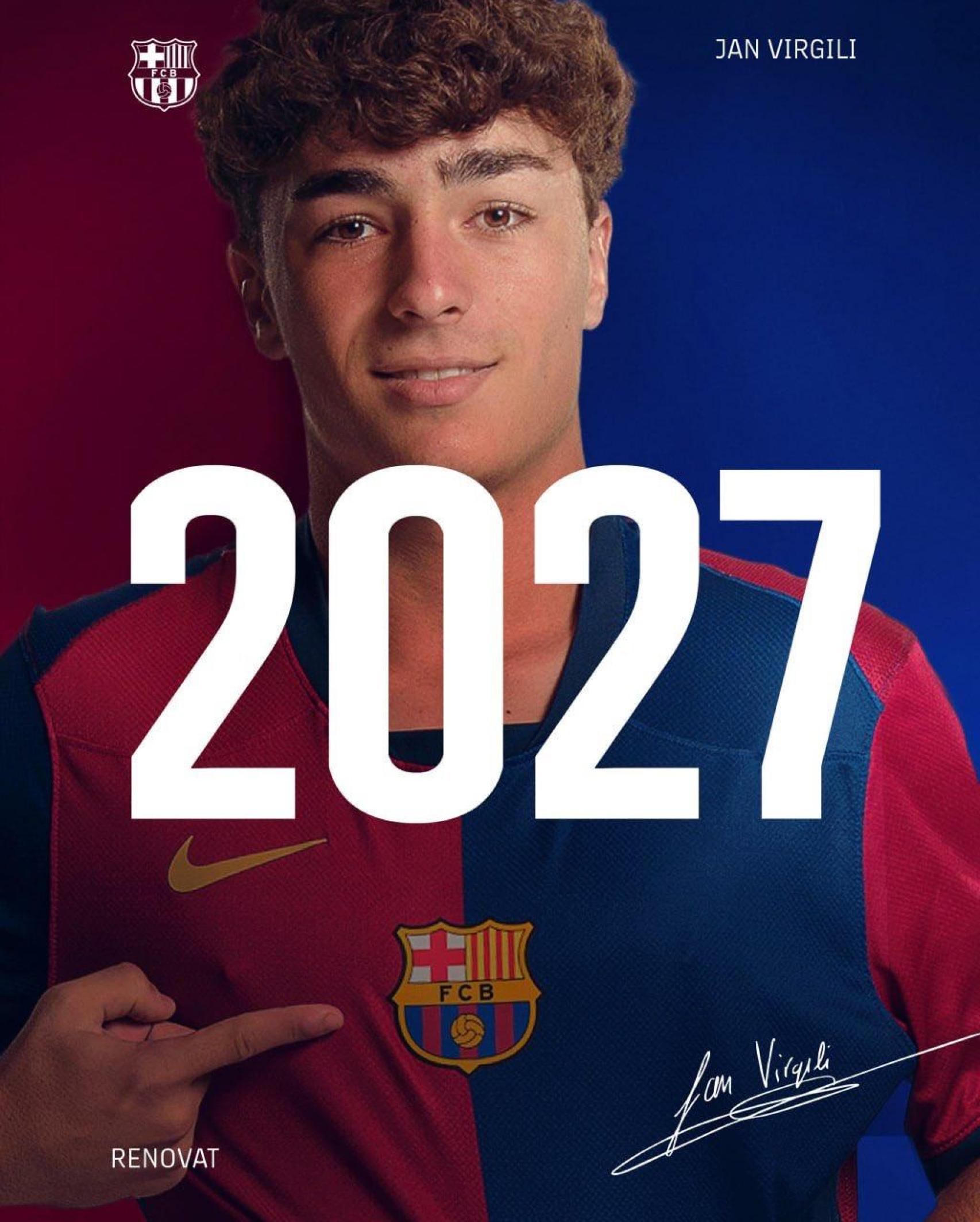 Jan Virgili renueva con el Barça hasta 2027