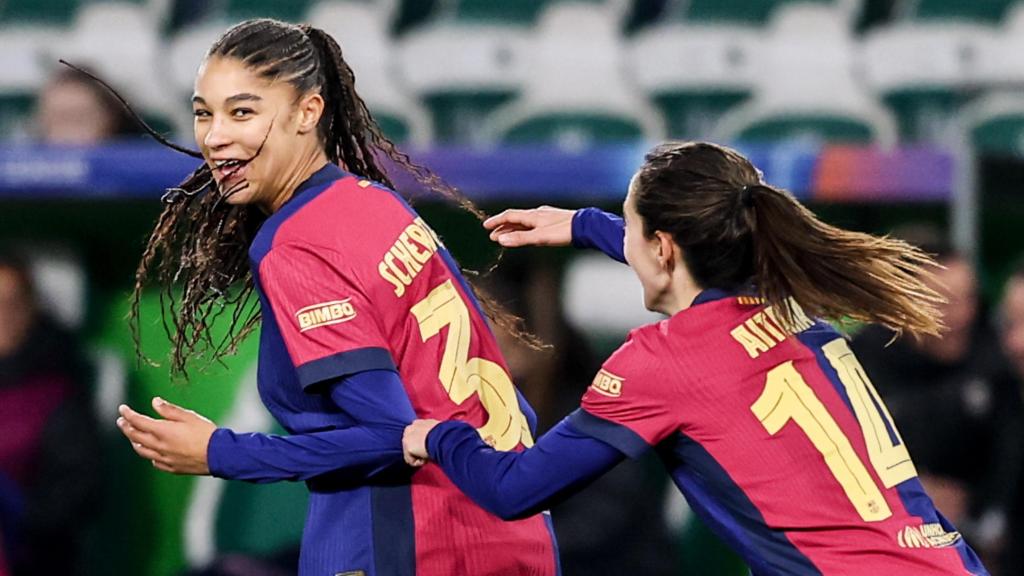 Sydney Schertenleib estalla de alegría después de marcar un golazo al Wolfsburgo en la Champions League