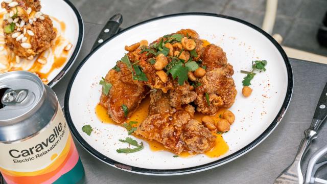 Plato de pollo frito del restaurante Piel de Gallina