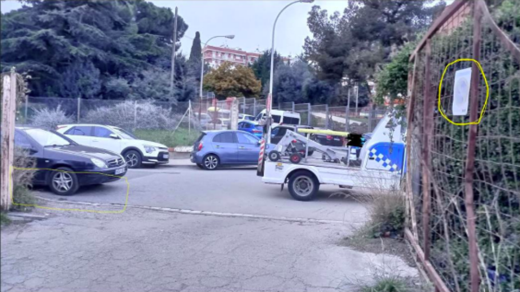El coche sancionado en Badalona