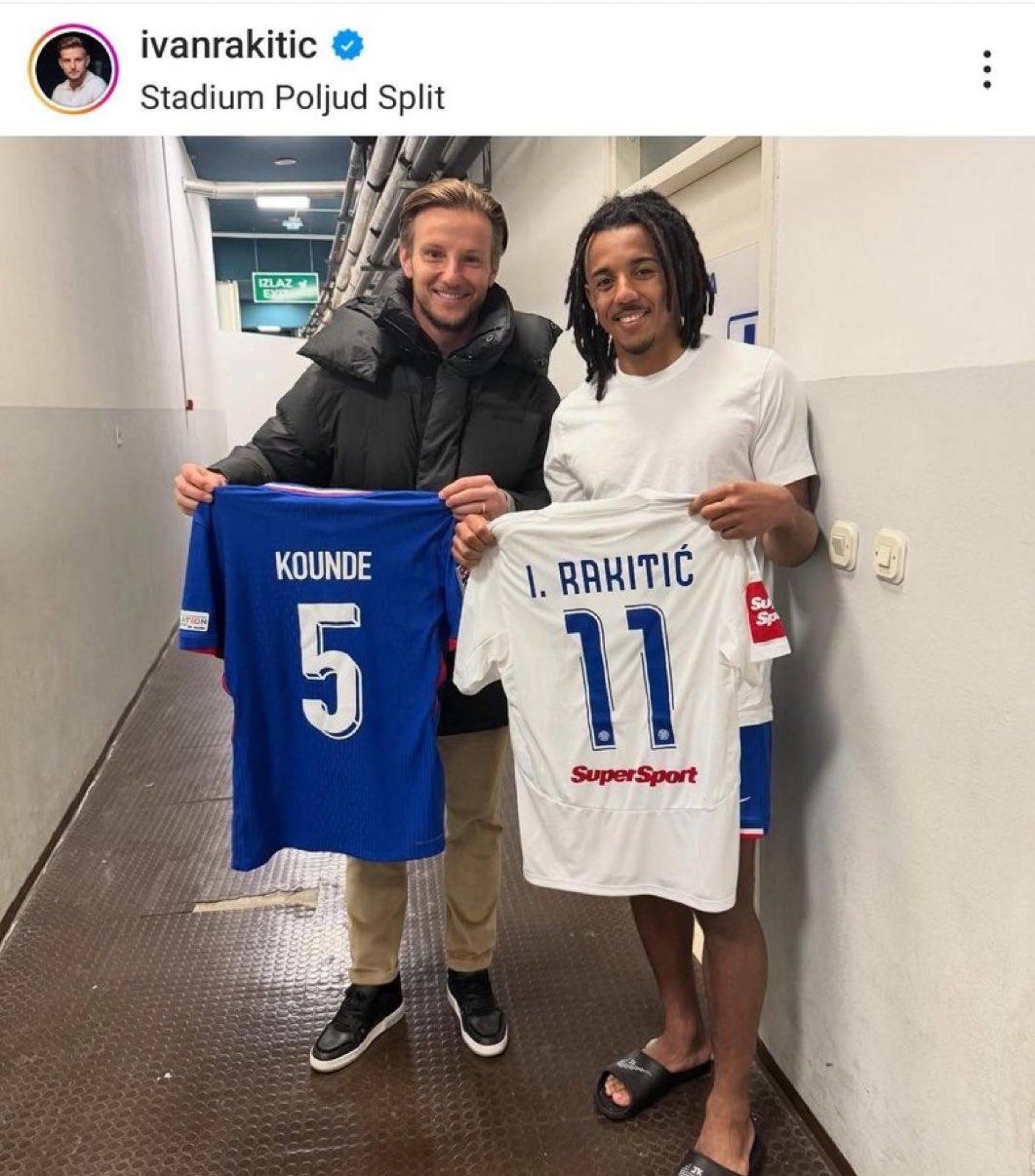 La fotografía de Ivan Rakitic y Jules Koundé en Instagram