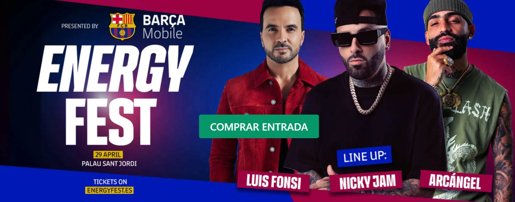 Cartel del Energy Fest, festival promocionado por Barça Mobile