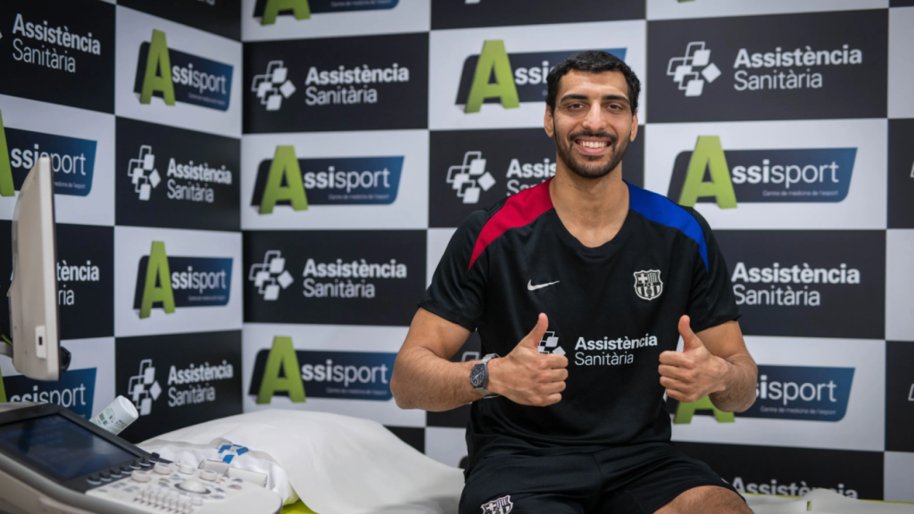 Seif Elderaa, en su revisión médica con el Barça de balonmano