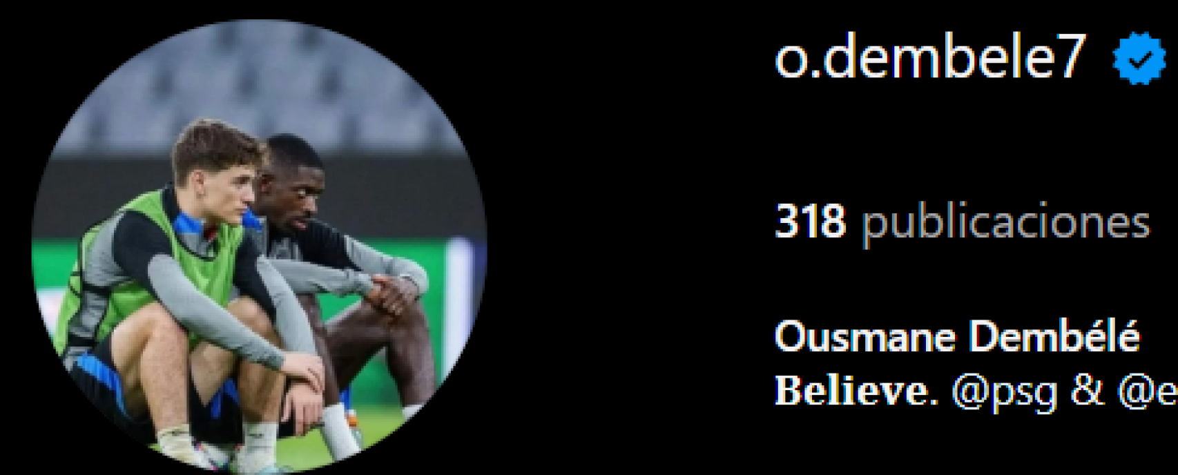 La nueva foto de perfil en Instagram de Ousmane Dembelé, con Gavi