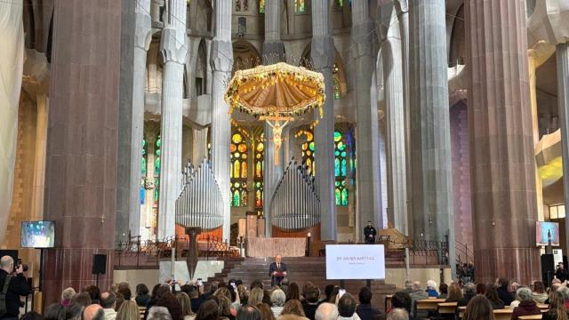 El director general de la Junta Constructora de la Sagrada Familia Xavier Martínez en el acto para presentar la adjudicación de la II convocatoria del Fons d'Acció Social