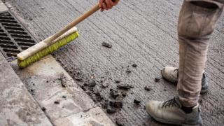Obras en una calle de Barcelona