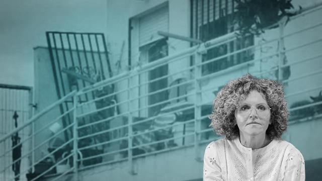 Montaje de Kathy Díaz, presidenta de Aprovij, y su piso okupado