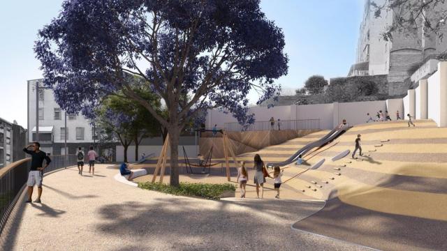 Barcelona renueva los juegos infantiles de los jardines de Jaume Planas i Alemany del Carmel