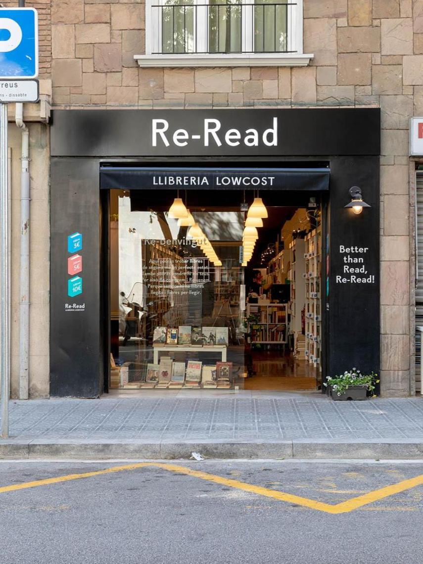 Fachada de la librería Re-read en Sarrià, Barcelona