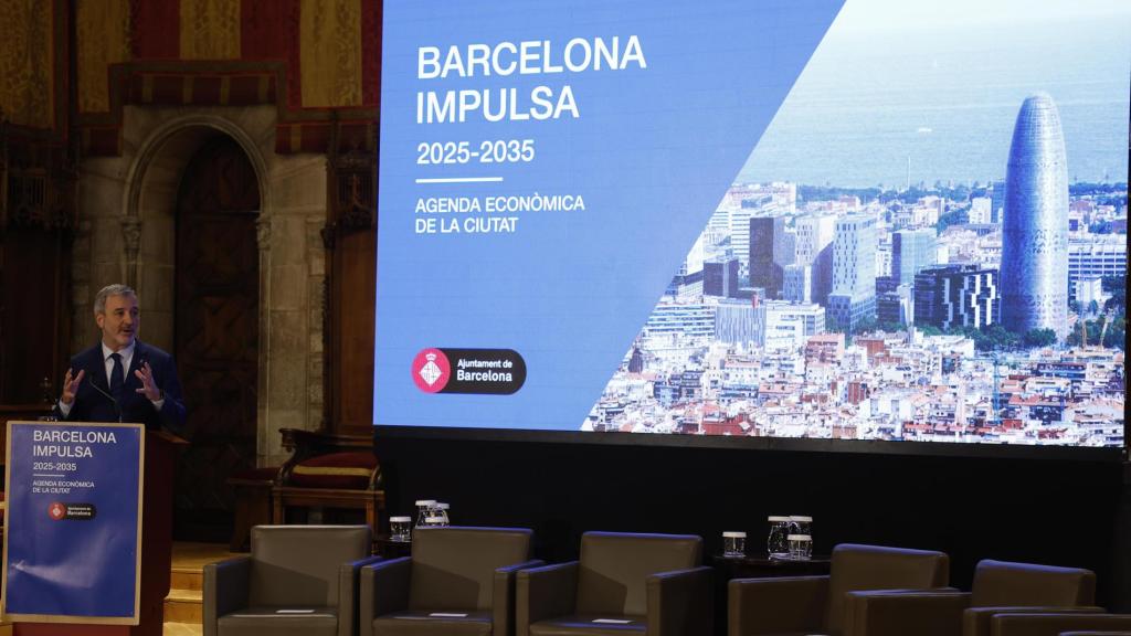 El alcalde de Barcelona, Jaume Collboni, en la presentación de 'Barcelona Impulsa'