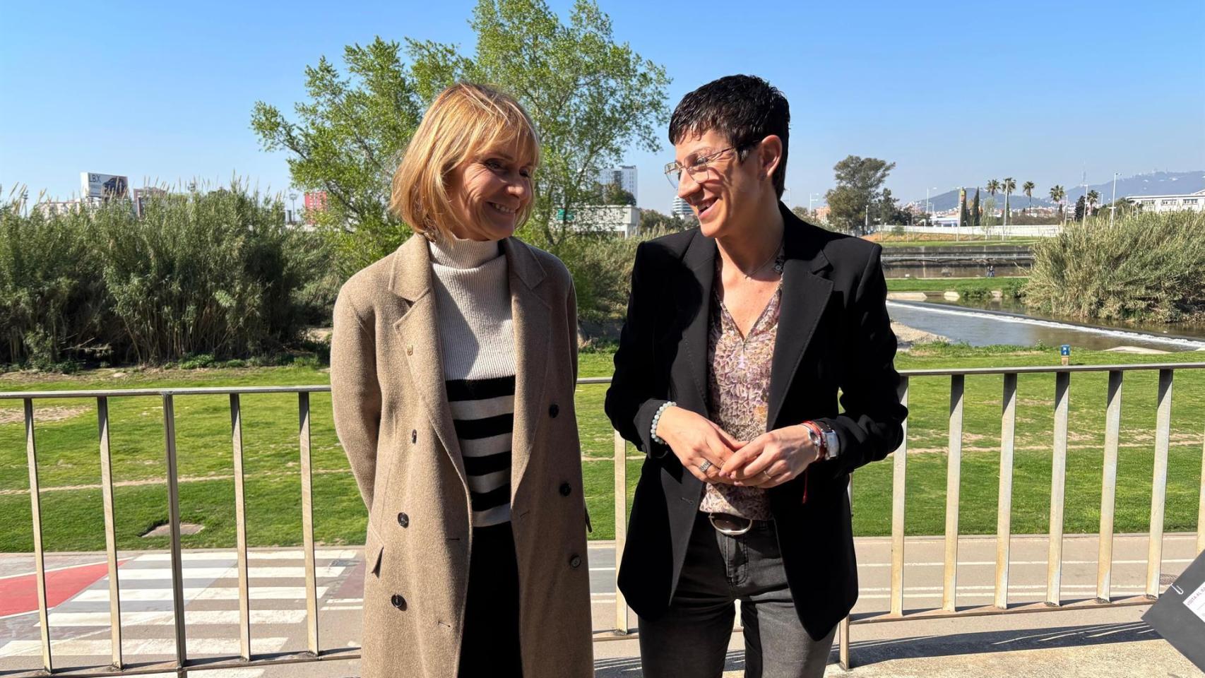 La Presidenta De La Diputación De Barcelona, Lluïsa Moret, Y La Alcaldesa De Sant Adrià De Besòs