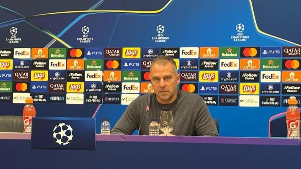 Hansi Flick, en la sala de prensa