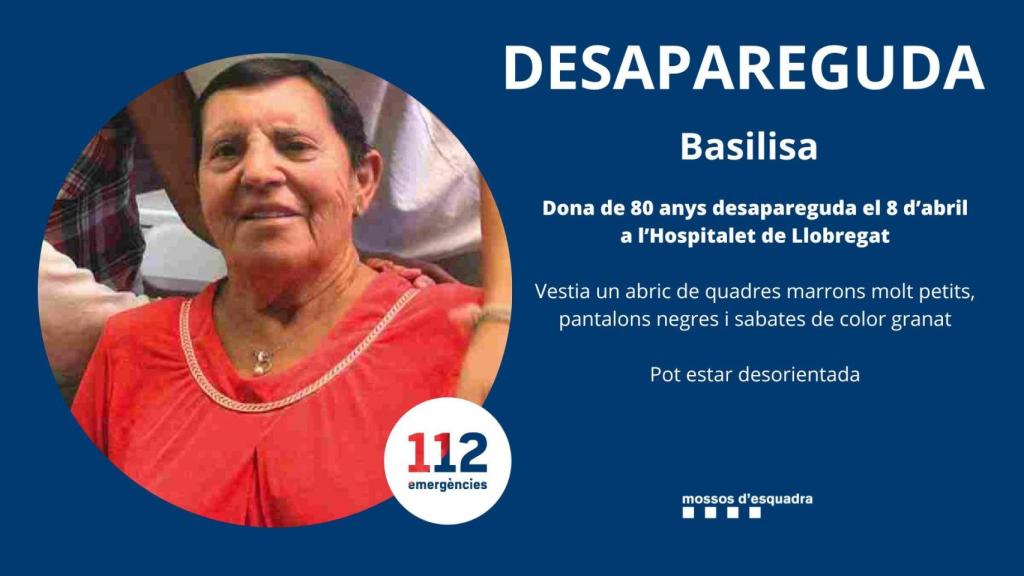 Llamada a la colaboración ciudadana por parte de los Mossos para encontrar a Basilisa