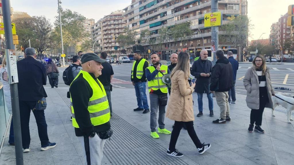 Manifestación de vigilantes de seguridad del metro de Barcelona