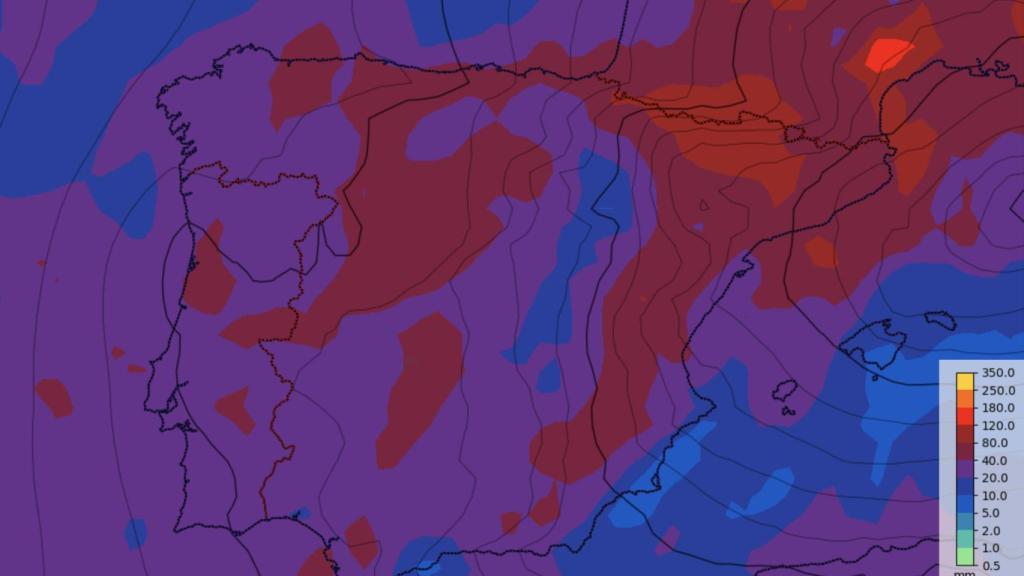Mapa de precipitacions acumulades fins al 21/04