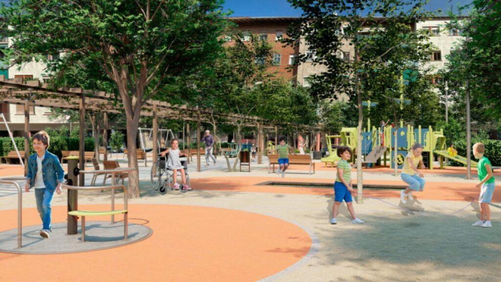 Imagen virtual del nuevo parque en el barrio barcelonés del Congrés i els Indians