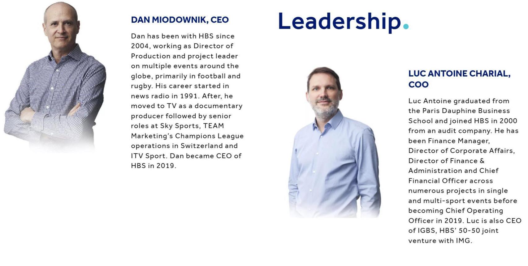 Dan Miodownik y Luc Antonie Charial son los CEO y COO de HBS