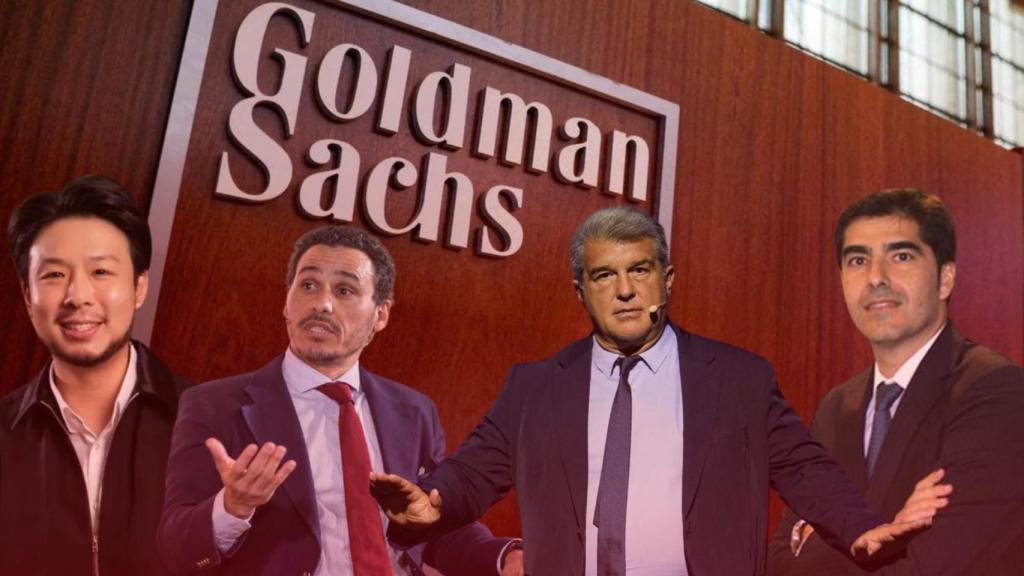 Los presidentes del Valencia, el Sevilla, el Barça y el Betis, en un montaje