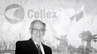 Jordi Segarra y el logo de Cellex
