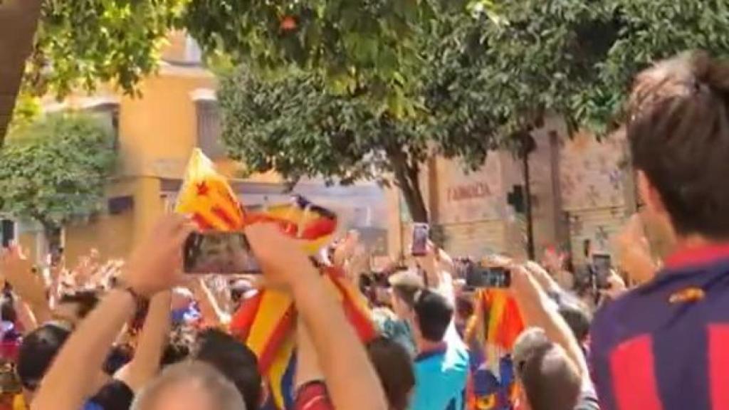 La afición del Barça, con mucha presencia en Sevilla para la final de la Copa del Rey