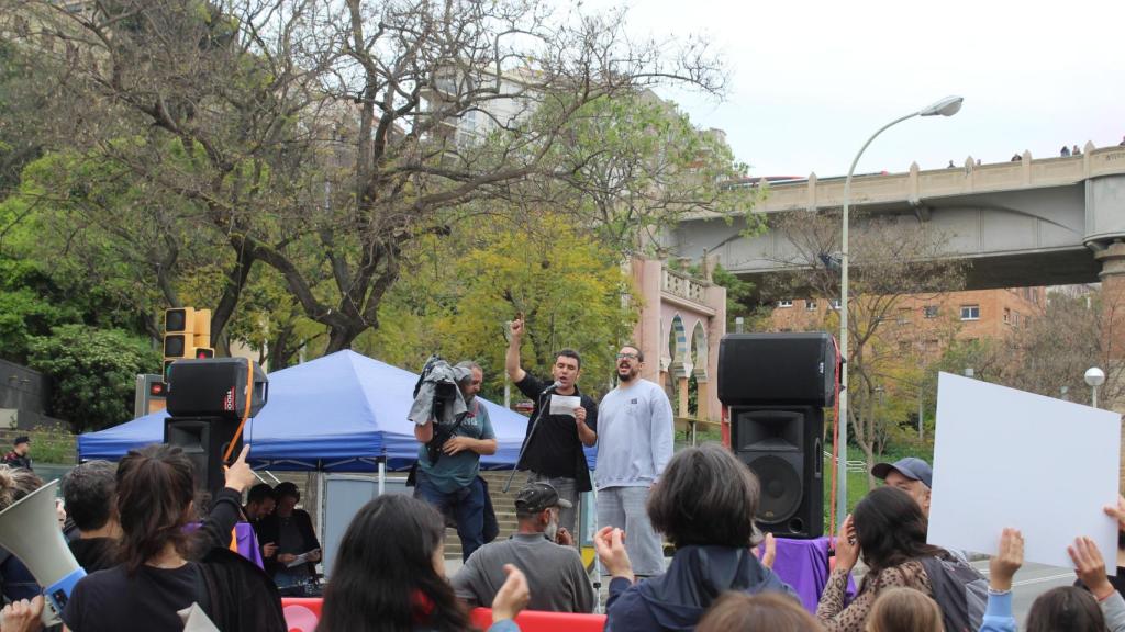 Portaveus de la manifestació contra la rambla verda de Vallcarca